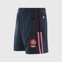 Pantaloni scurti ONeills Derry Nepal GAA Poly pentru fete bleumarin roz alb