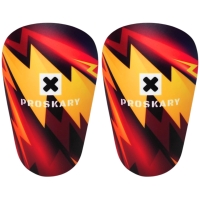 Proskary Comic Shin Pads Football Shin Pads Black-Orange 12x8 cm