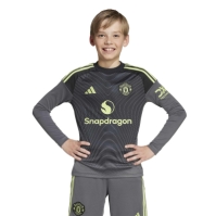 adidas Manchester United Long Sleeve Goalkeeper Shirt 2025 2026 Juniors