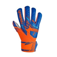 Reusch Attrakt Solid Finger Support Junior goalkeeper gloves blue-orange 5472510 2290