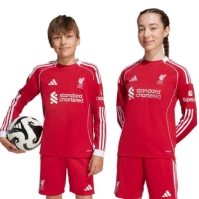 adidas Liverpool Long Sleeve Home Shirt 2025 2026 Juniors