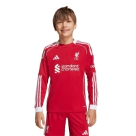 adidas Liverpool Long Sleeve Home Shirt 2025 2026 Juniors