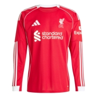adidas Liverpool Long Sleeve Home Shirt 2025 2026 Adults