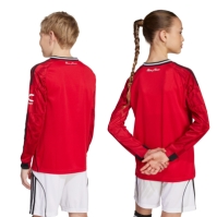 adidas Manchester United Long Sleeve Home Shirt 2025 2026 Juniors