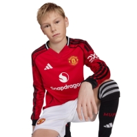 adidas Manchester United Long Sleeve Home Shirt 2025 2026 Juniors