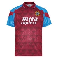 Score Draw Aston Villa Retro Home Shirt 90 Mens