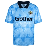 Score Draw Gallagher 25 Manchester City Home Shirt 1989 Adults