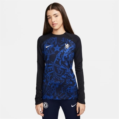 Nike Chelsea Dri-FIT Strike Drill Performance Quarter-Zip Long Sleeve Top Womens