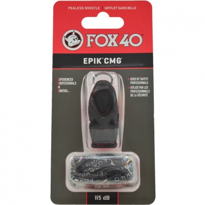Whistle FOX 40 Epik CMG black with a string 8803-0008