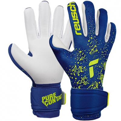 Rękawice bramkarskie Reusch Pure Contact Silver niebiesko-białe 5270200 4018
