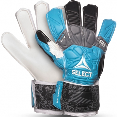 Goalkeeper gloves Select 22 Flexi Grip Flat Cut 2019 blue gray white