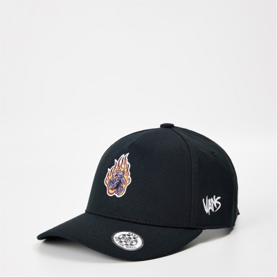 Vans Cypress Strapback Black Flat Peak Cap Unisex Kids