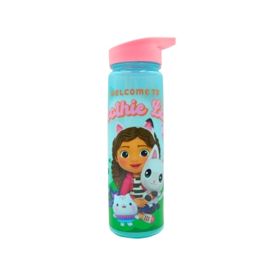 Gabbys Dollhouse Gabbys Dollhouse 600ml Water Bottle Flask With Straw