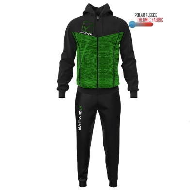 TUTA VISA MELANGE CON CAPPUCCIO POLARFLEECE
