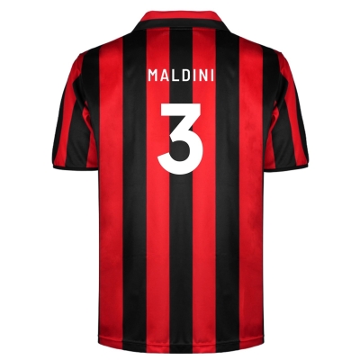 Score Draw Maldini AC Milan Retro Home Shirt 1996 Maldini Adults
