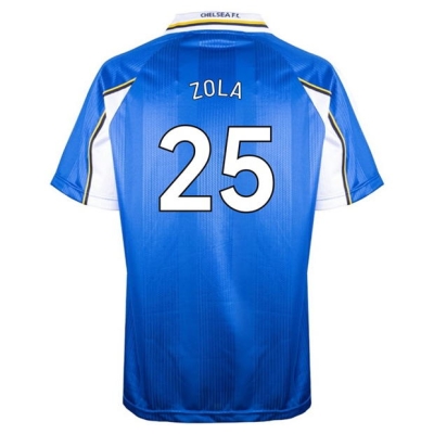 Score Draw Zola Chelsea Retro Home Shirt 1998 Adults