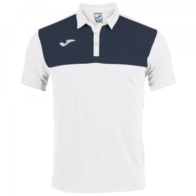Polo Shirt Winner Cotton White-navy S/s