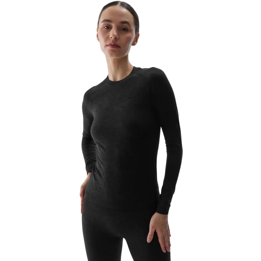 4F F176 women's thermoactive shirt deep black allover 4FWAW24USEAF176 20A