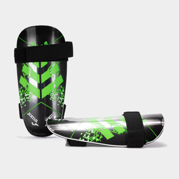 Defense Shin Guards Black Fluor Green