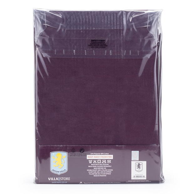 Team Aston Villa Officially Licensed Double Bedding Set Reversible (1 duvet cover 2 pillowcases)