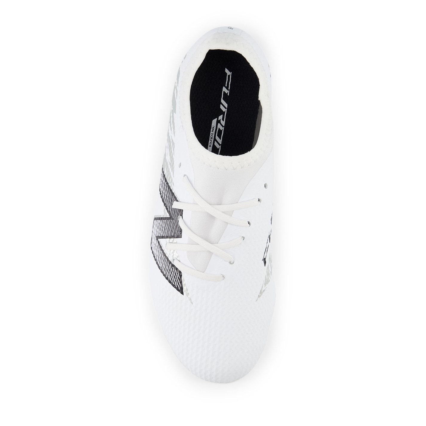 New Balance Balance Furon V8 White Silver Firm Ground Football Boots Boys