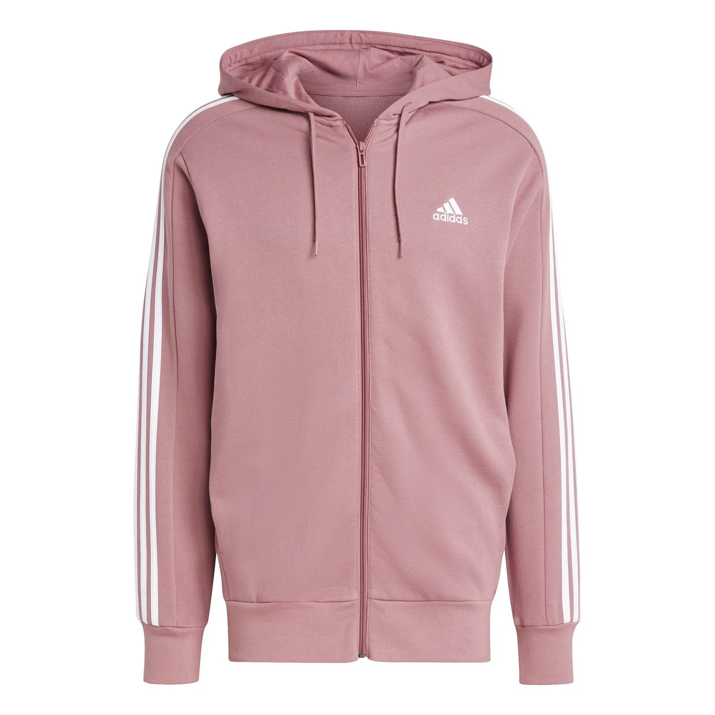 adidas Essentials French Terry 3-Stripes Zip Hoodie Mens