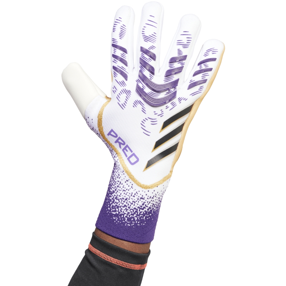 adidas Predator GL Pro goalkeeper gloves white and purple JZ5787
