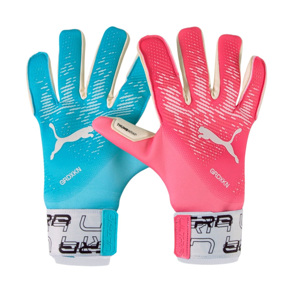 Puma Ultra Grip 1 Tricks Hybrid goalkeeper gloves blue-pink 41853 01
