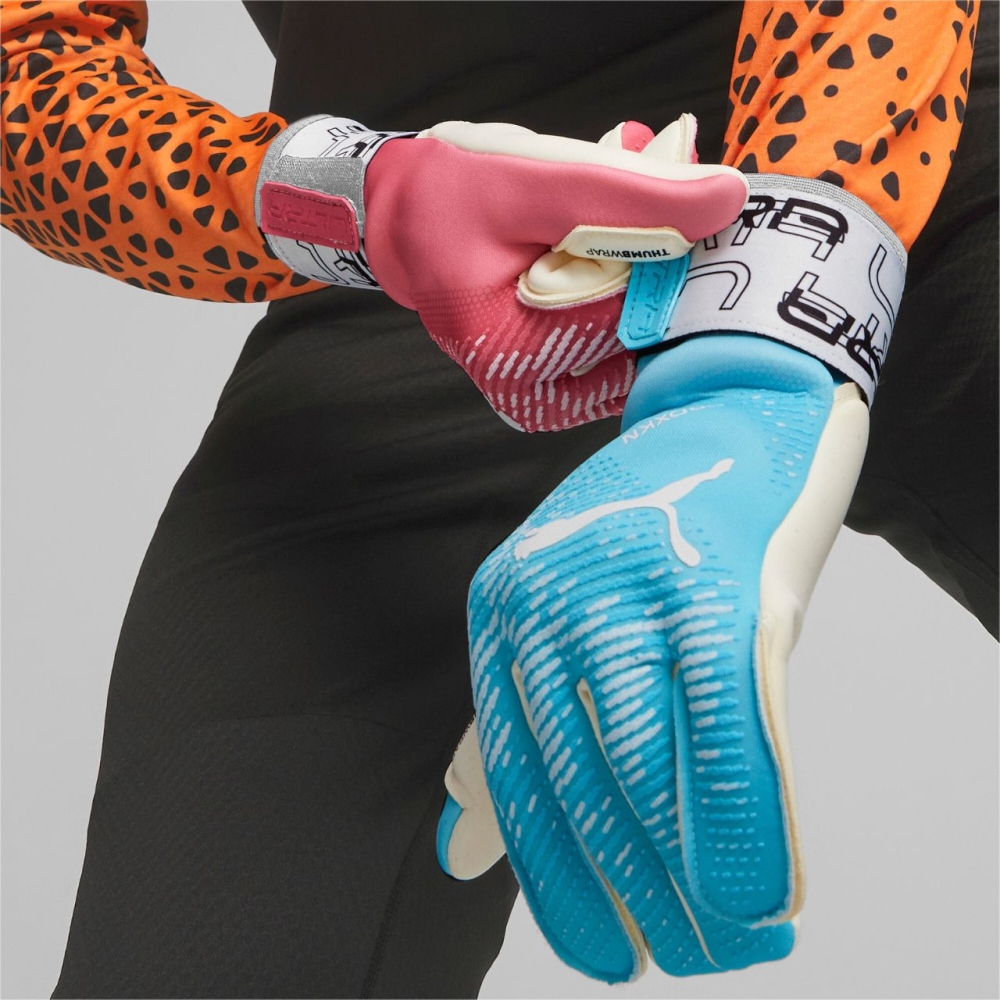 Puma Ultra Grip 1 Tricks Hybrid goalkeeper gloves blue-pink 41853 01