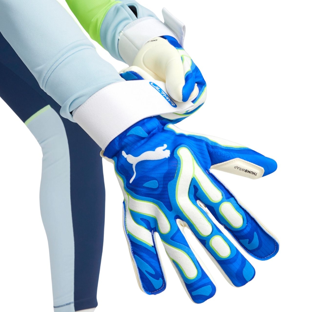 Puma Ultra Ultimate Hybrid Sun goalkeeper gloves blue 41858 02