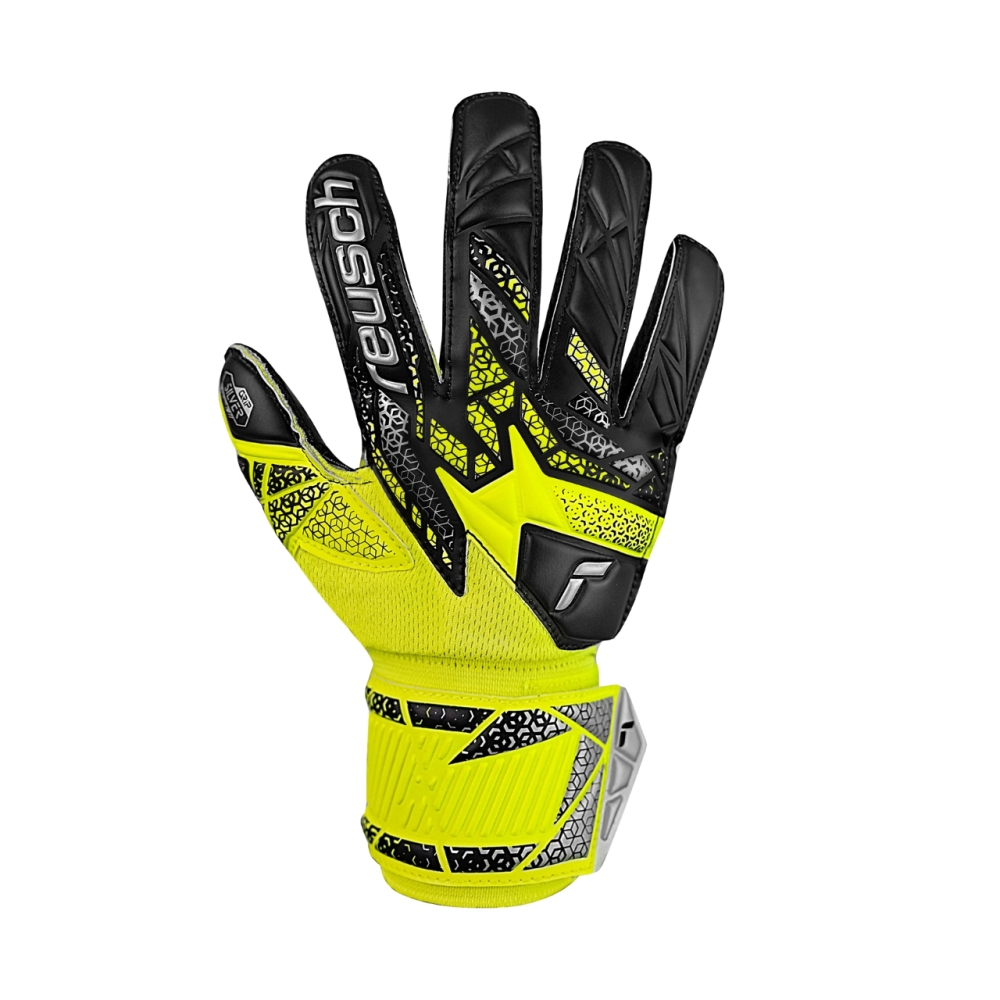 Reusch Attrakt Silver Junior goalkeeper gloves yellow-black 5572215 2025