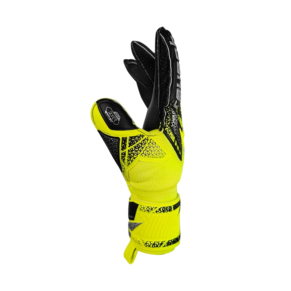 Reusch Attrakt Silver Junior goalkeeper gloves yellow-black 5572215 2025