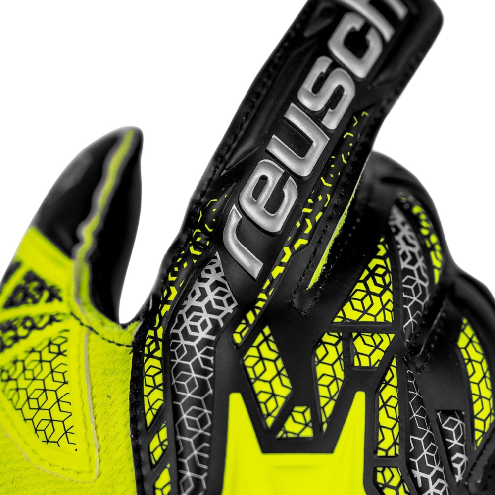 Reusch Attrakt Silver Junior goalkeeper gloves yellow-black 5572215 2025