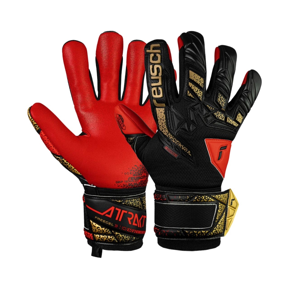 Reusch Attrakt Freegel Silver Junior goalkeeper gloves red-black 5572235 7075