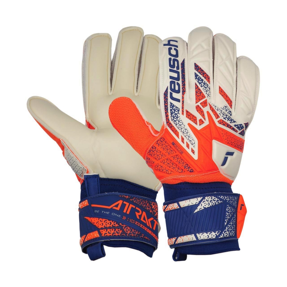 Reusch Attrakt Solid goalkeeper gloves white-orange 5570516 2500
