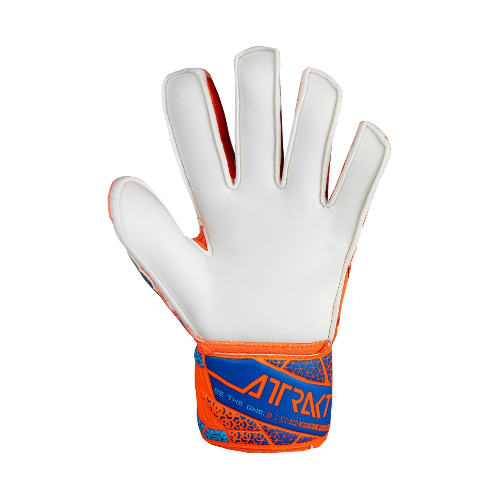 Reusch Attrakt Solid Finger Support Junior goalkeeper gloves blue-orange 5472510 2290
