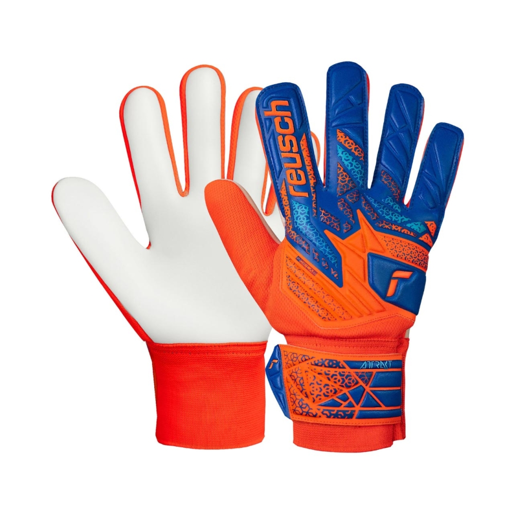 Reusch Attrakt Starter Solid Junior orange-blue goalkeeper gloves 5572514 2290