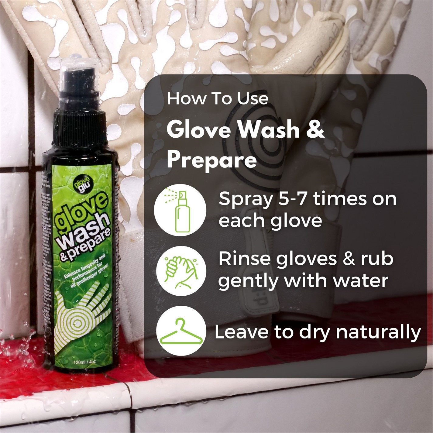 Glove Glu Wash n Glu Goalkeeper Glove Kit