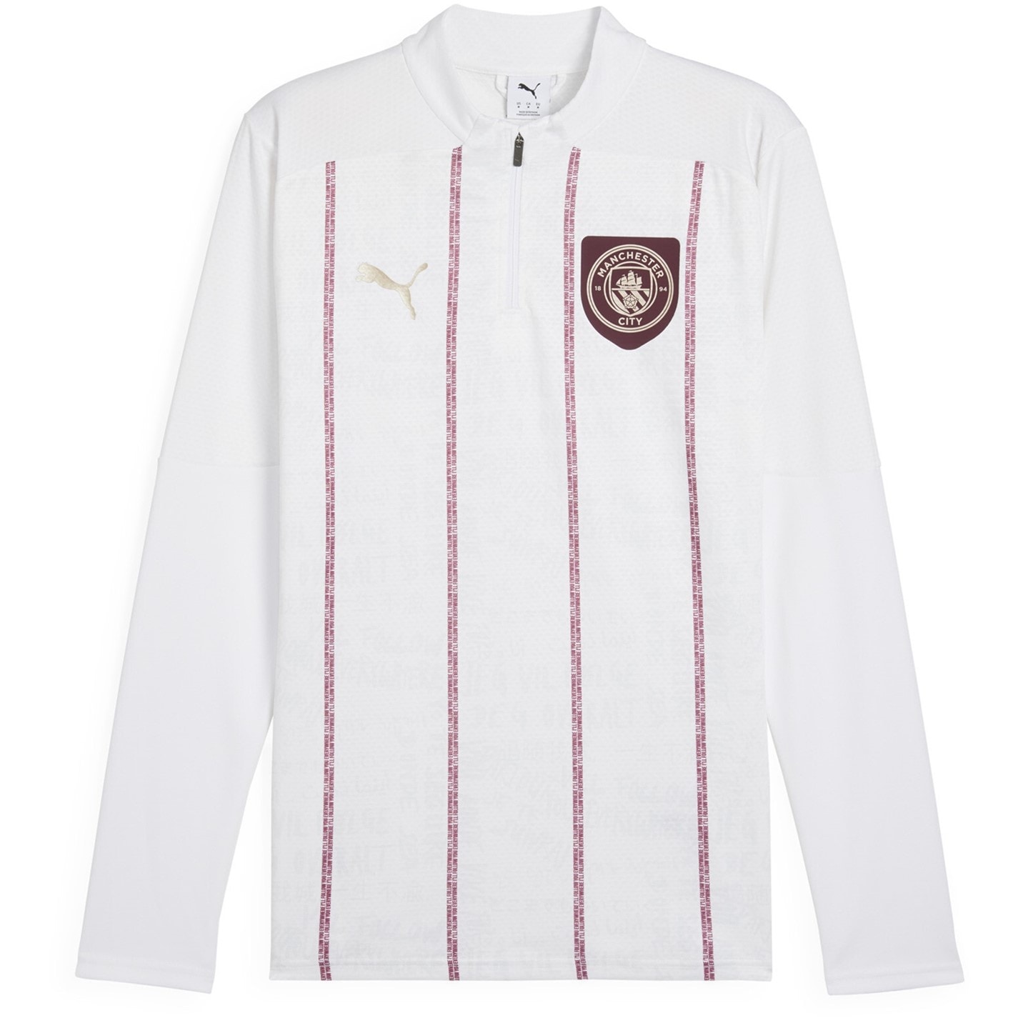 Puma Manchester City Pre Match quarter Zip Drill Top Adults
