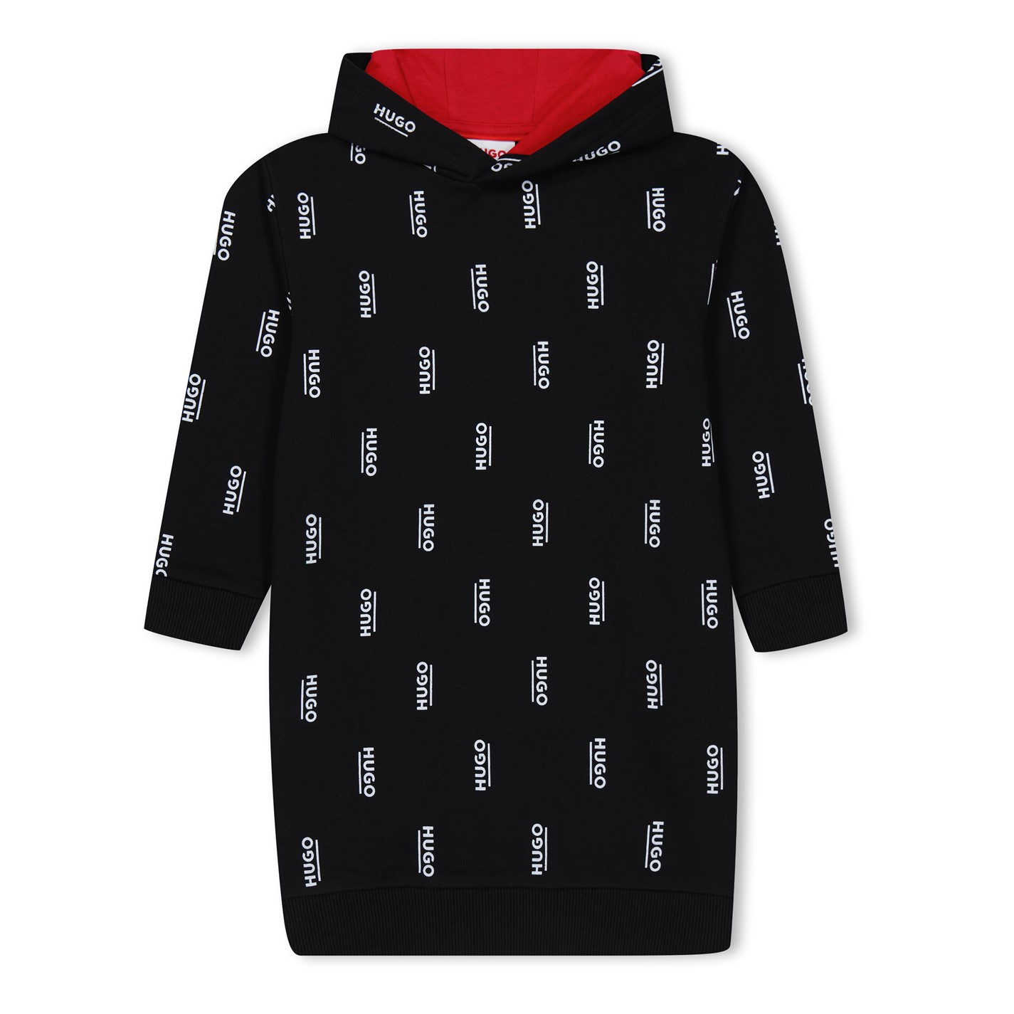 HUGO Logo Print Hooded Dress