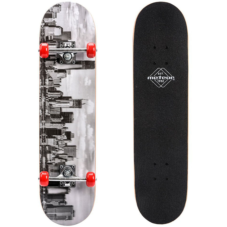 Skateboard board Meteor City gray-black-red 22620