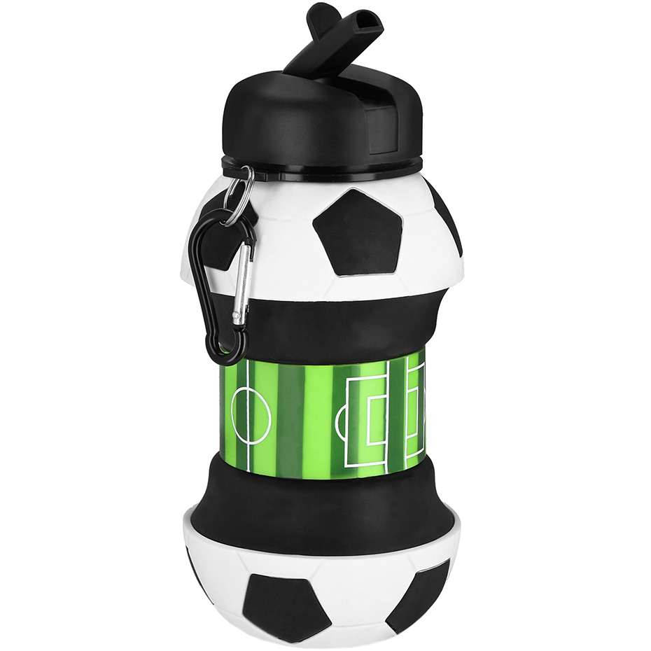 Spokey Silicone Foldable Water Bottle Football 520 ml Cort 941259/943235