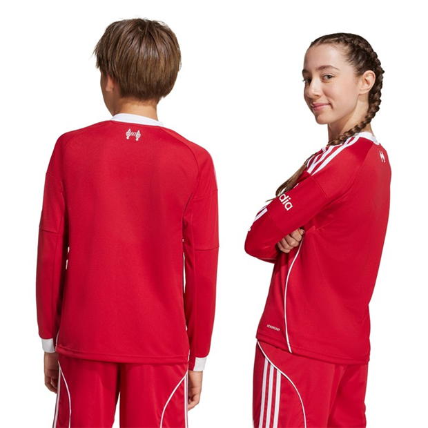 adidas Liverpool Long Sleeve Home Shirt 2025 2026 Juniors