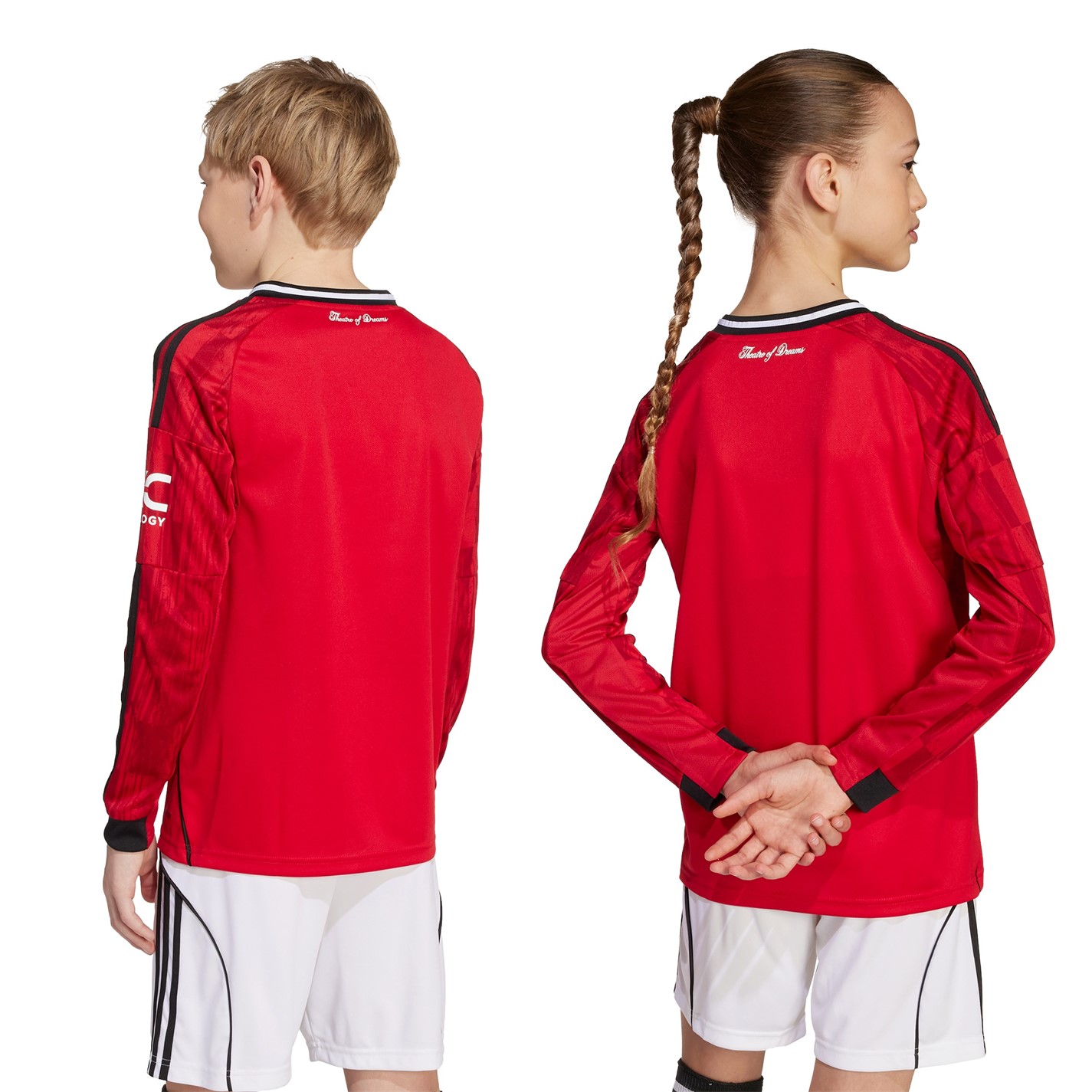 adidas Manchester United Long Sleeve Home Shirt 2025 2026 Juniors