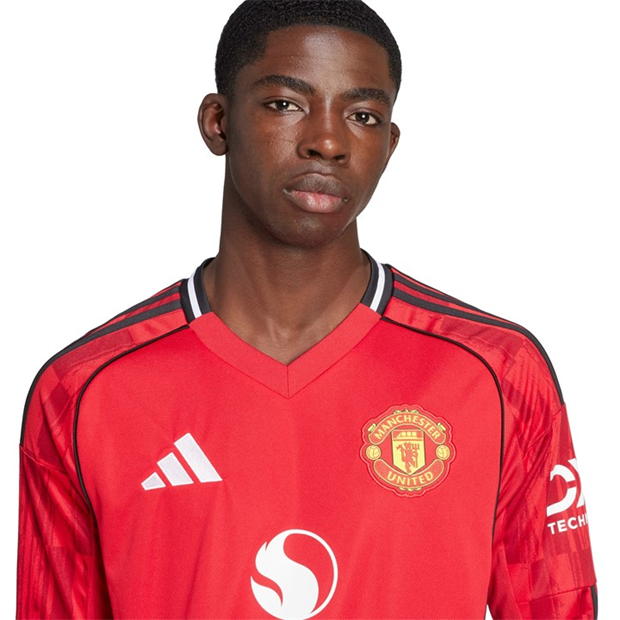 adidas Manchester United Long Sleeve Home Shirt 2025 2026 Adults