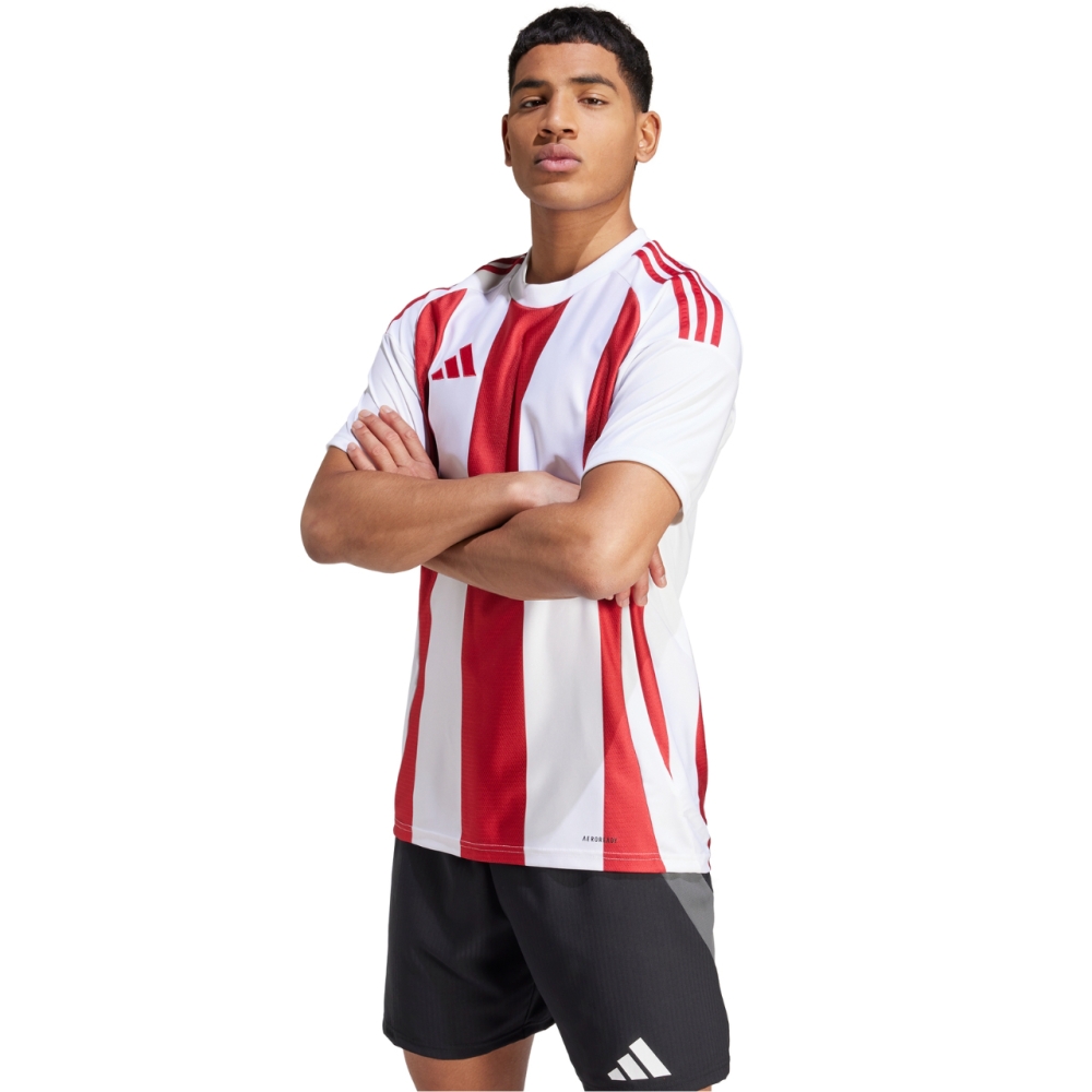 adidas Striped 24 Jersey Men's T-shirt White-Red IW2142