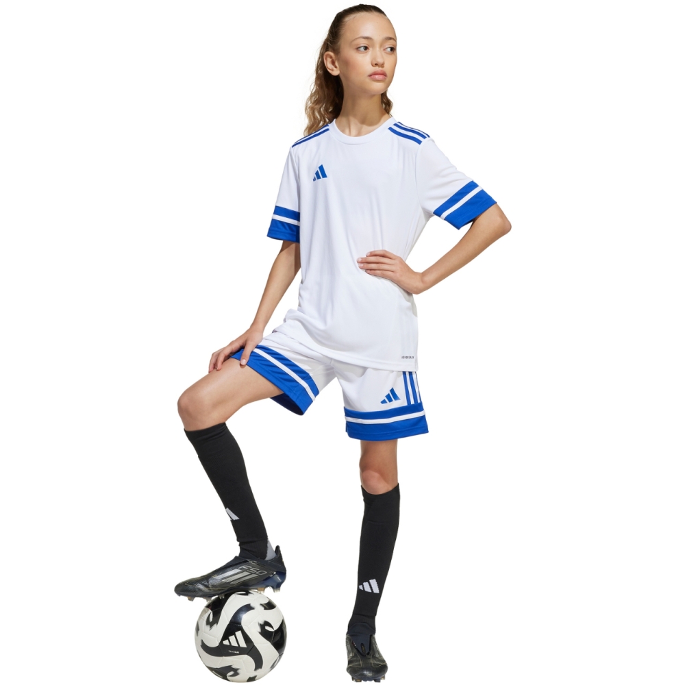 adidas Squadra 25 children's T-shirt white and blue JJ0060