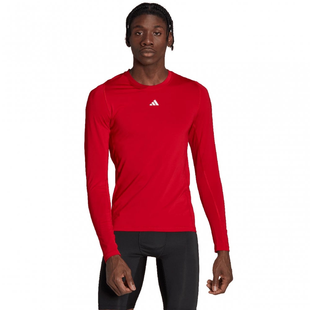 Koszulka m?ska adidas Techfit Aeroready Long Sleeve Tee czerwona HP0639