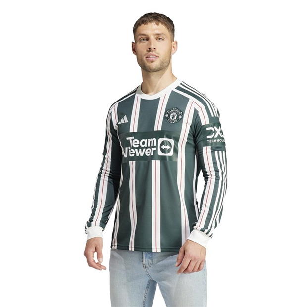 adidas Manchester United Away Long Sleeve Shirt 2023 2024 Adults