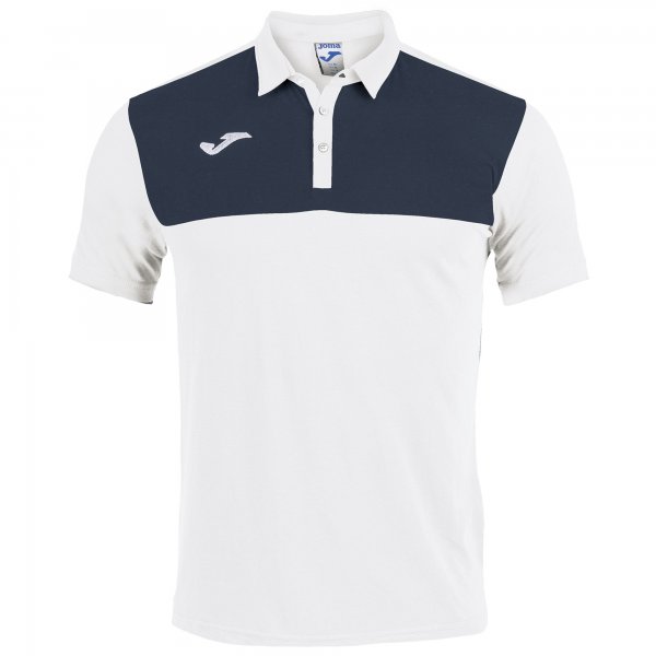 Polo Shirt Winner Cotton White-navy S/s